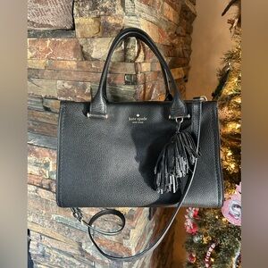 Kate Spade Palmer Drive Maryam Satchel Black Pebbled Leather $399